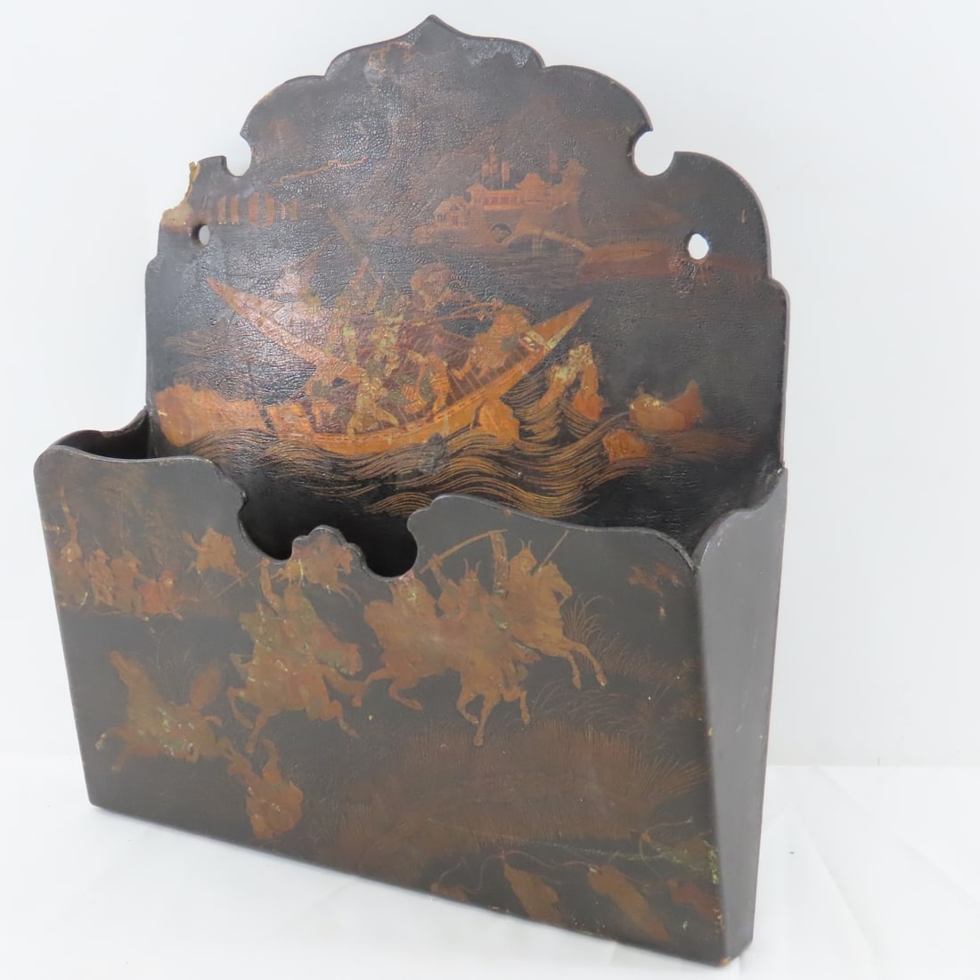 Vintage Japanese painted folding shelf & more - 13