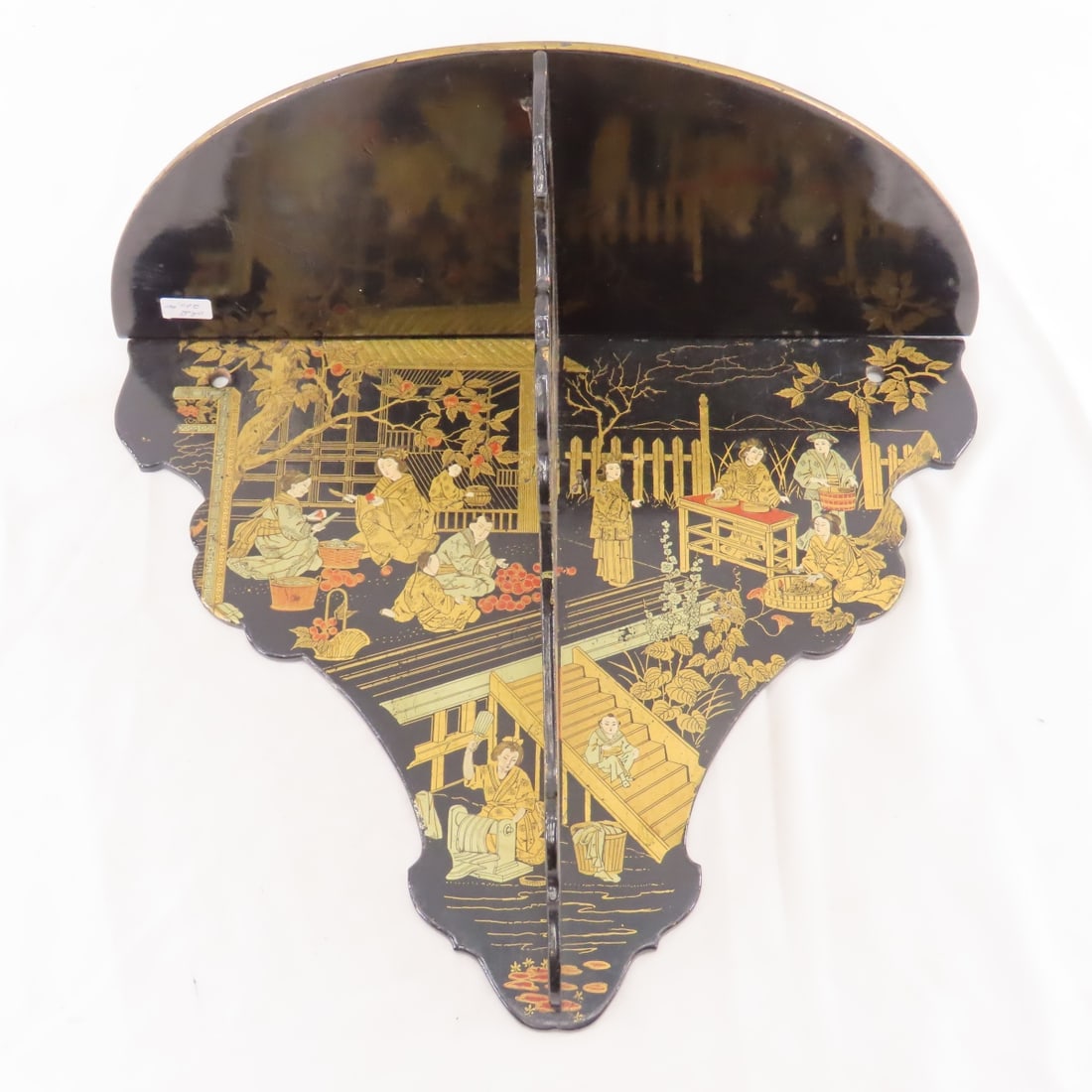 Vintage Japanese painted folding shelf & more - 2