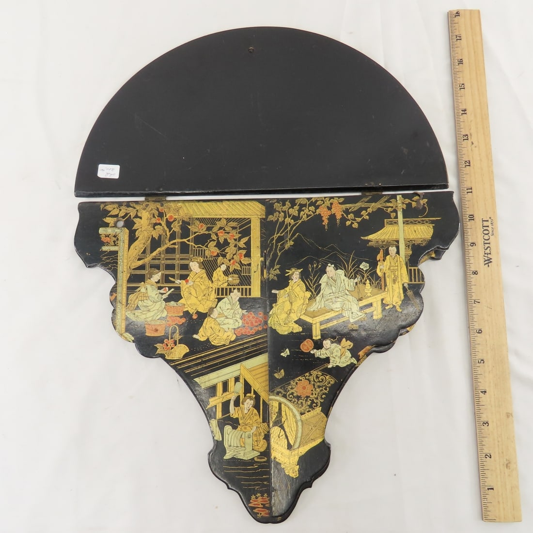 Vintage Japanese painted folding shelf & more - 9