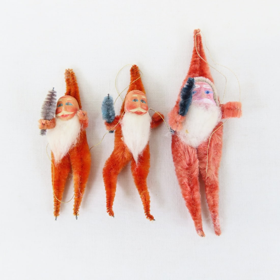 Vintage Santa Ornaments & figures, Chenille, Japan - 13