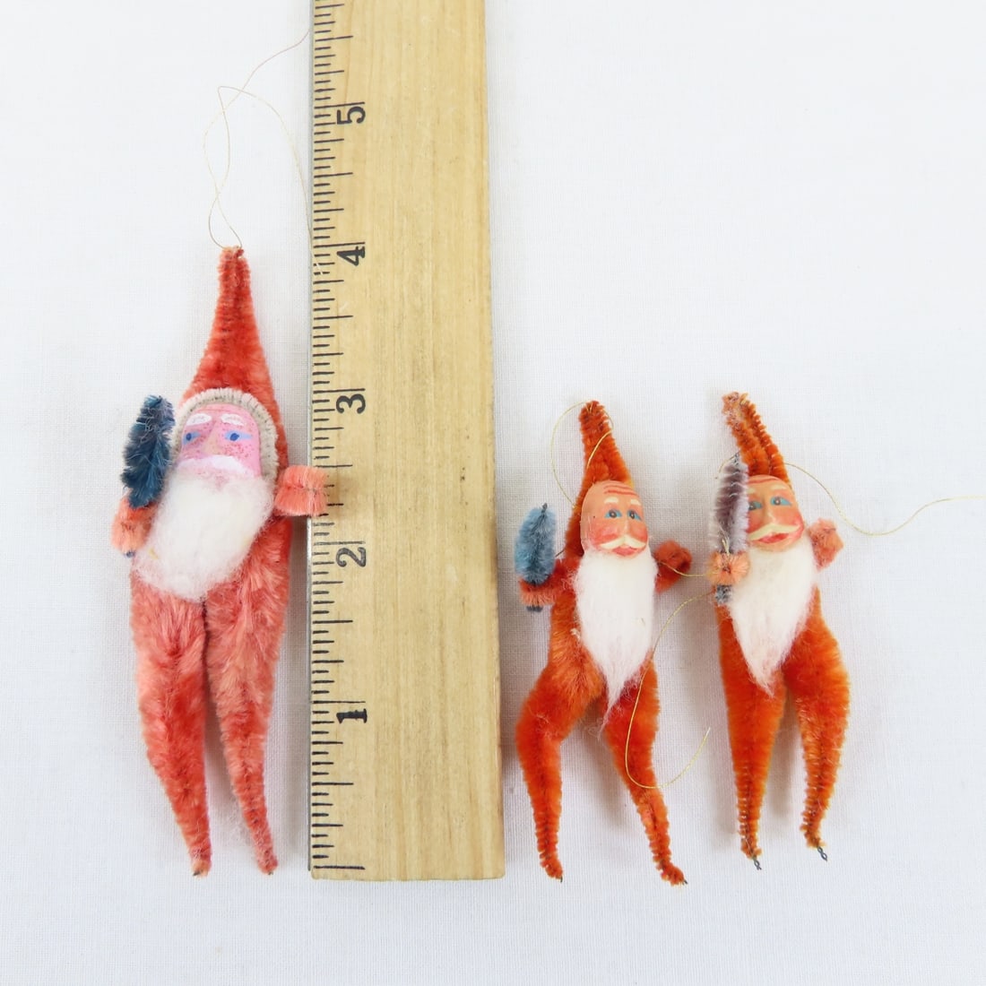 Vintage Santa Ornaments & figures, Chenille, Japan - 19