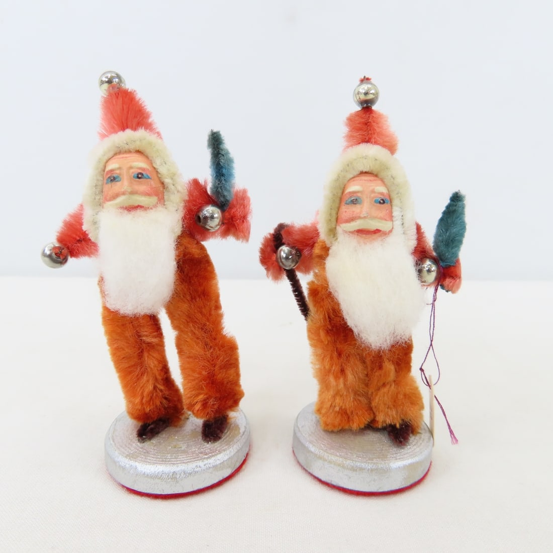 Vintage Santa Ornaments & figures, Chenille, Japan - 5