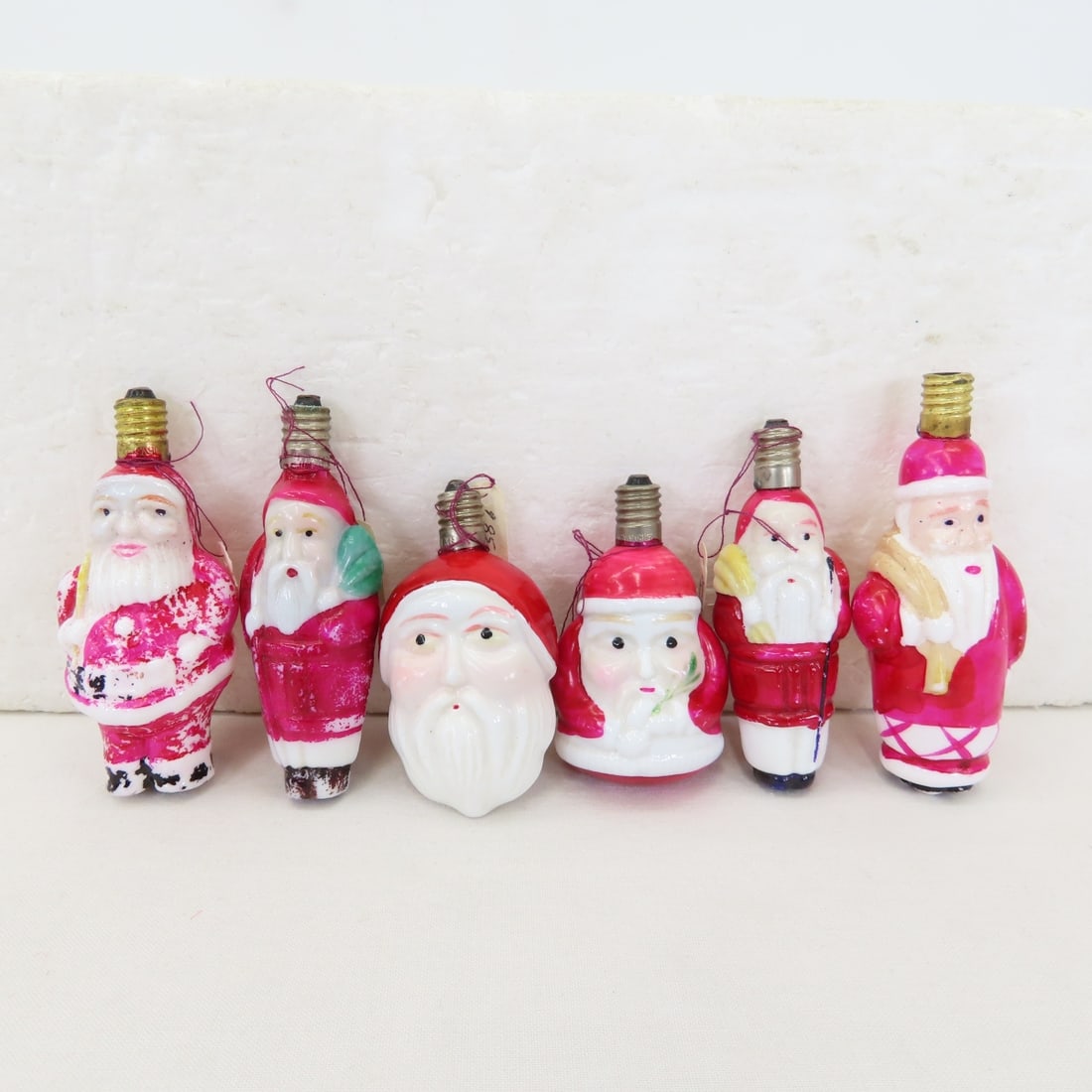 6 Vintage Santa Figural Light Bulbs (1 of 14)