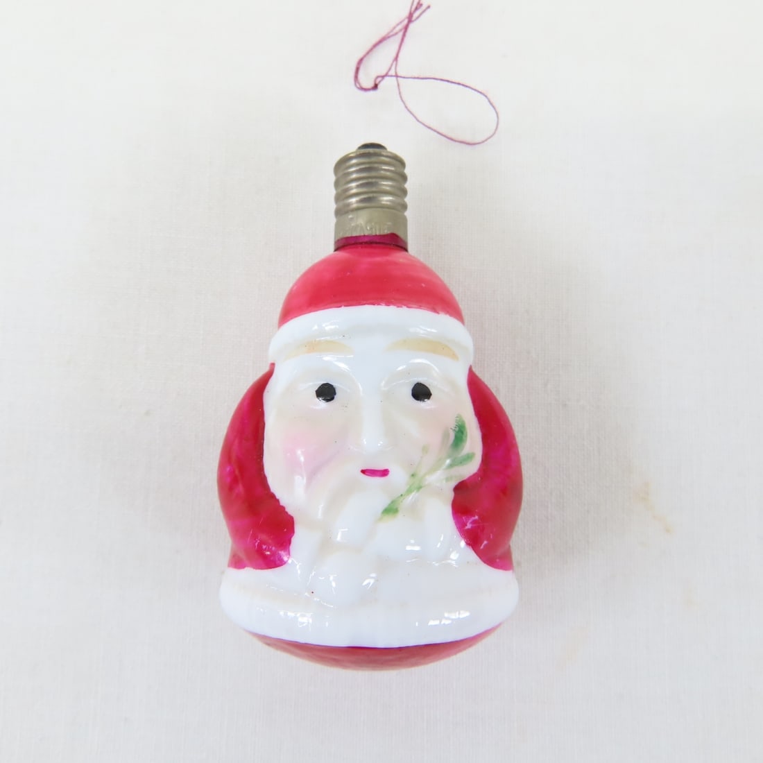 6 Vintage Santa Figural Light Bulbs - 3