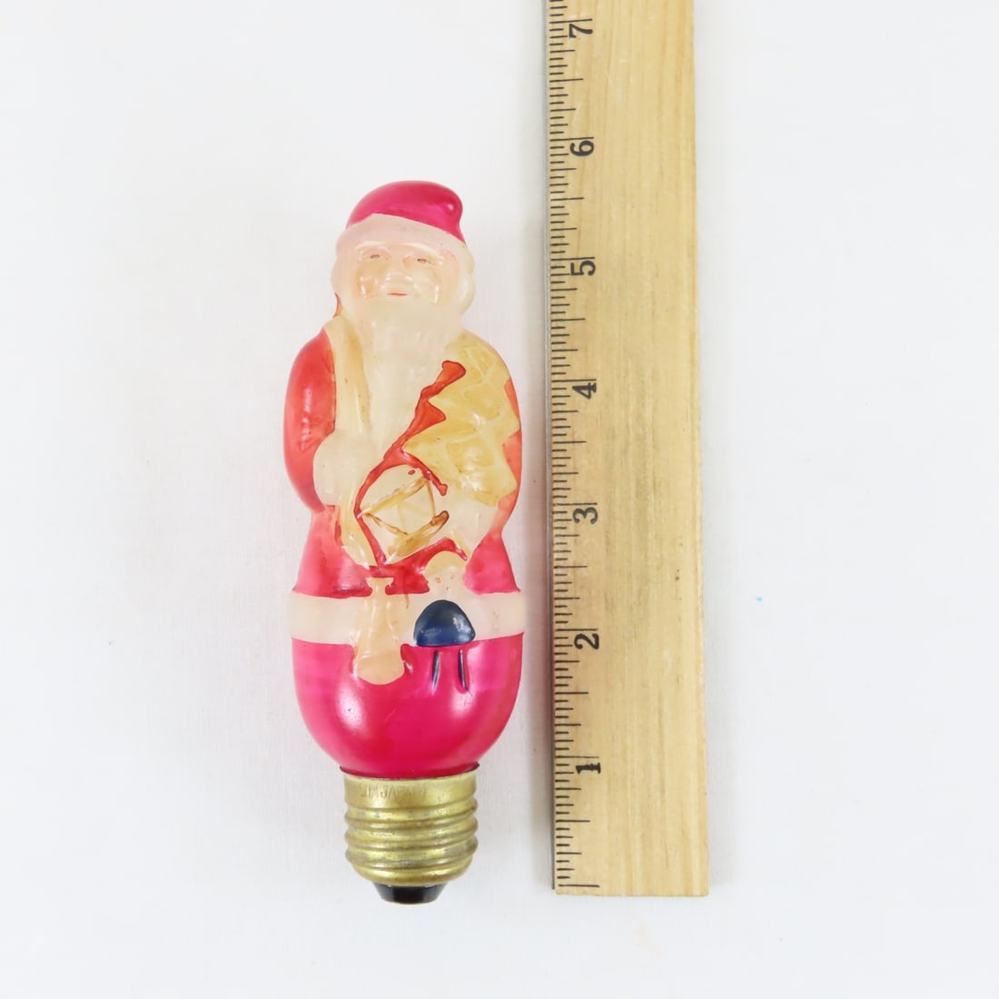 Vintage 4.5" Santa Tungsten Light Bulb, Works - 2