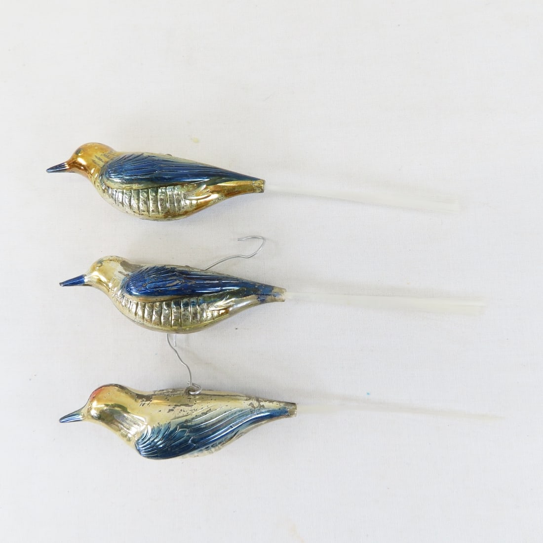 Antique German Blown Glass Ornaments, Birds, Fish - 2