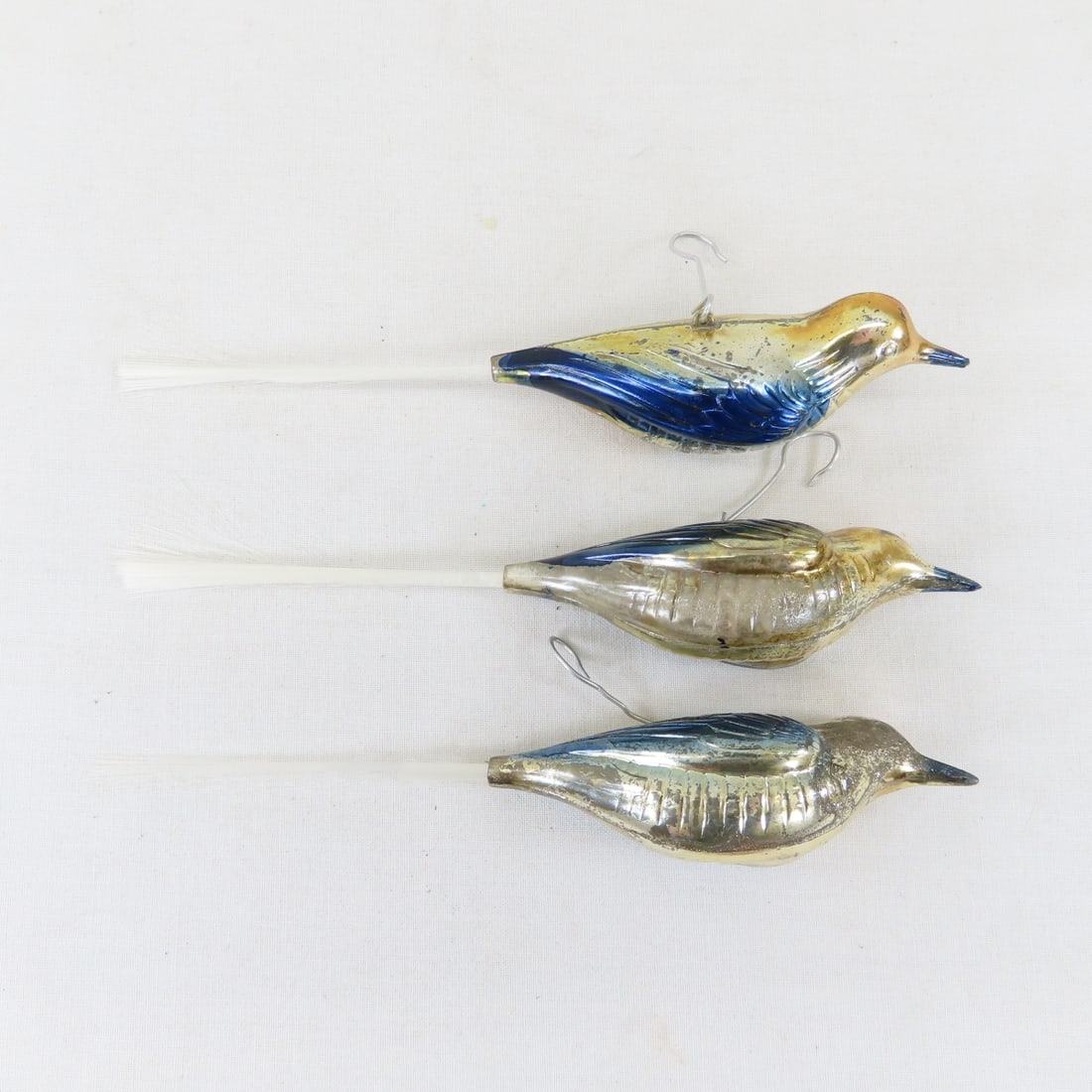 Antique German Blown Glass Ornaments, Birds, Fish - 3