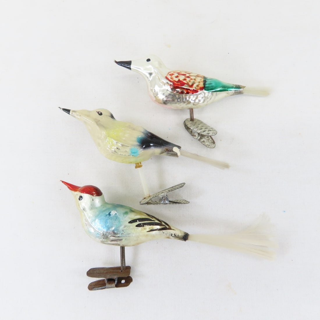 Antique German Blown Glass Ornaments, Birds, Fish - 4