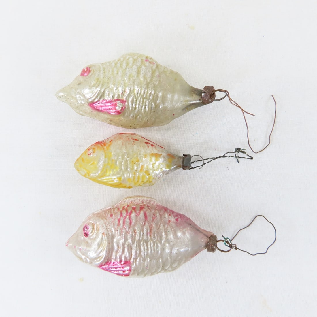 Antique German Blown Glass Ornaments, Birds, Fish - 8