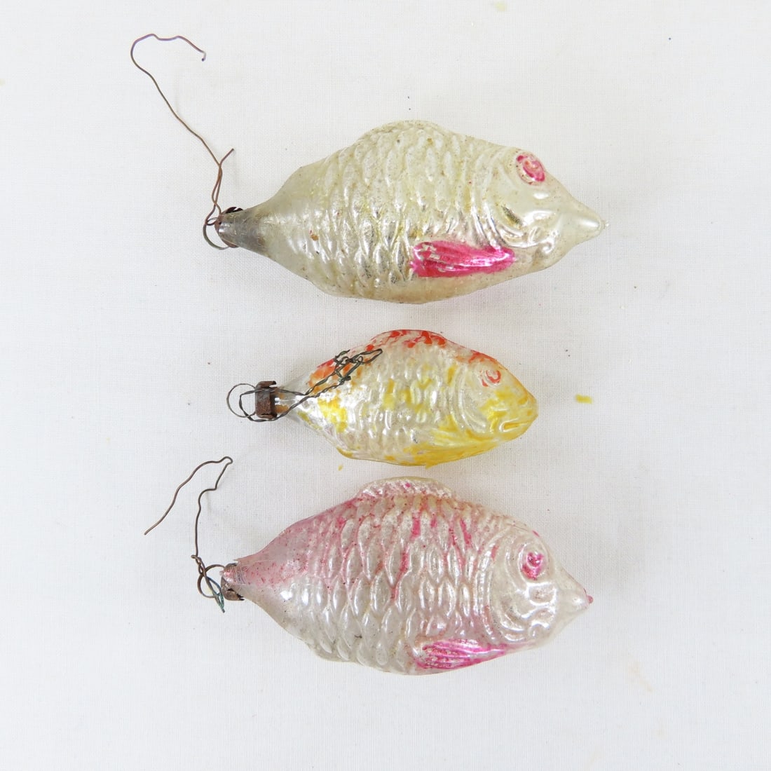 Antique German Blown Glass Ornaments, Birds, Fish - 9