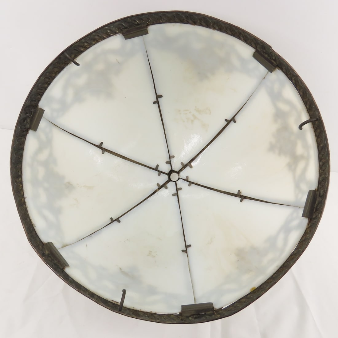 Antique White Slag Glass Light Shade - 7