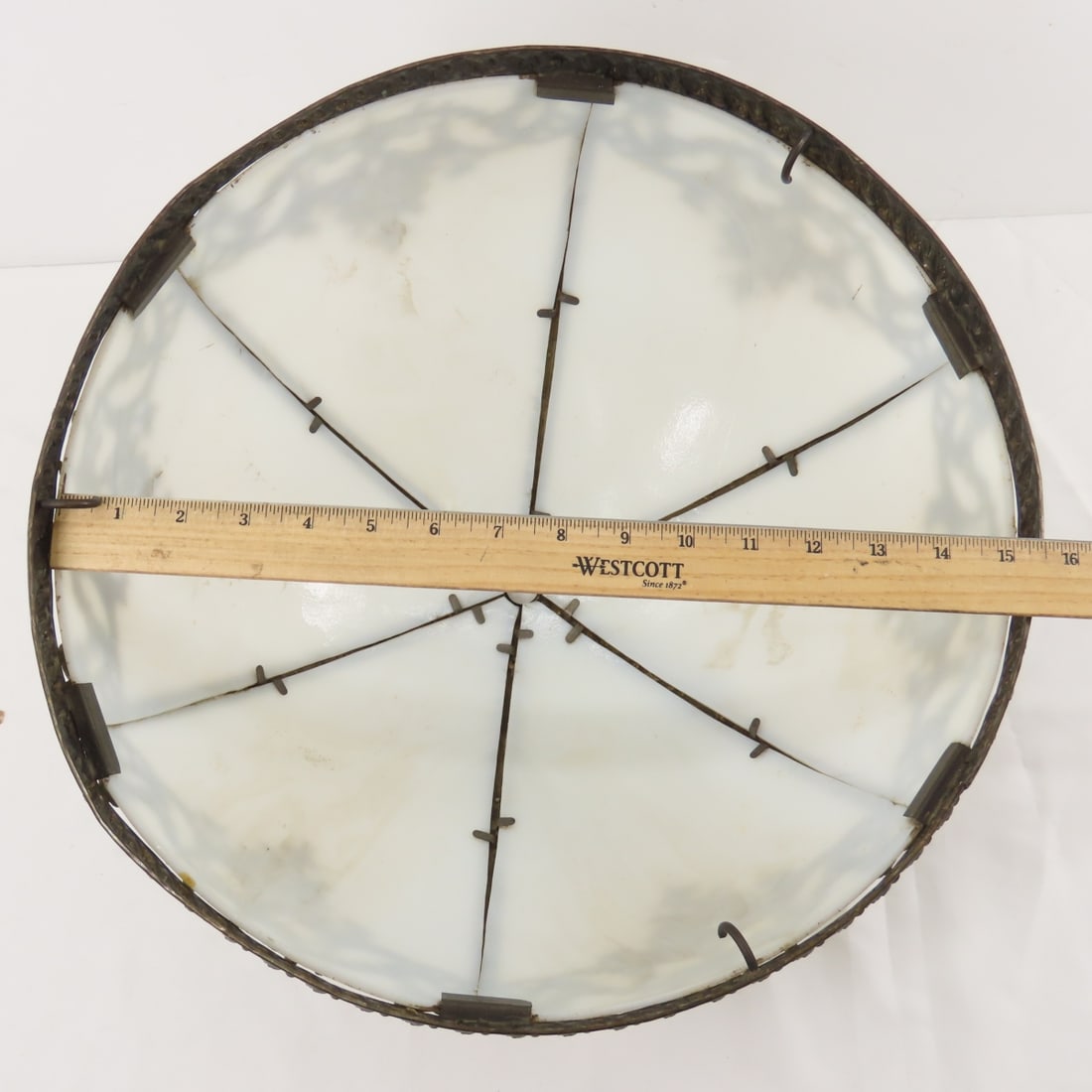 Antique White Slag Glass Light Shade - 9