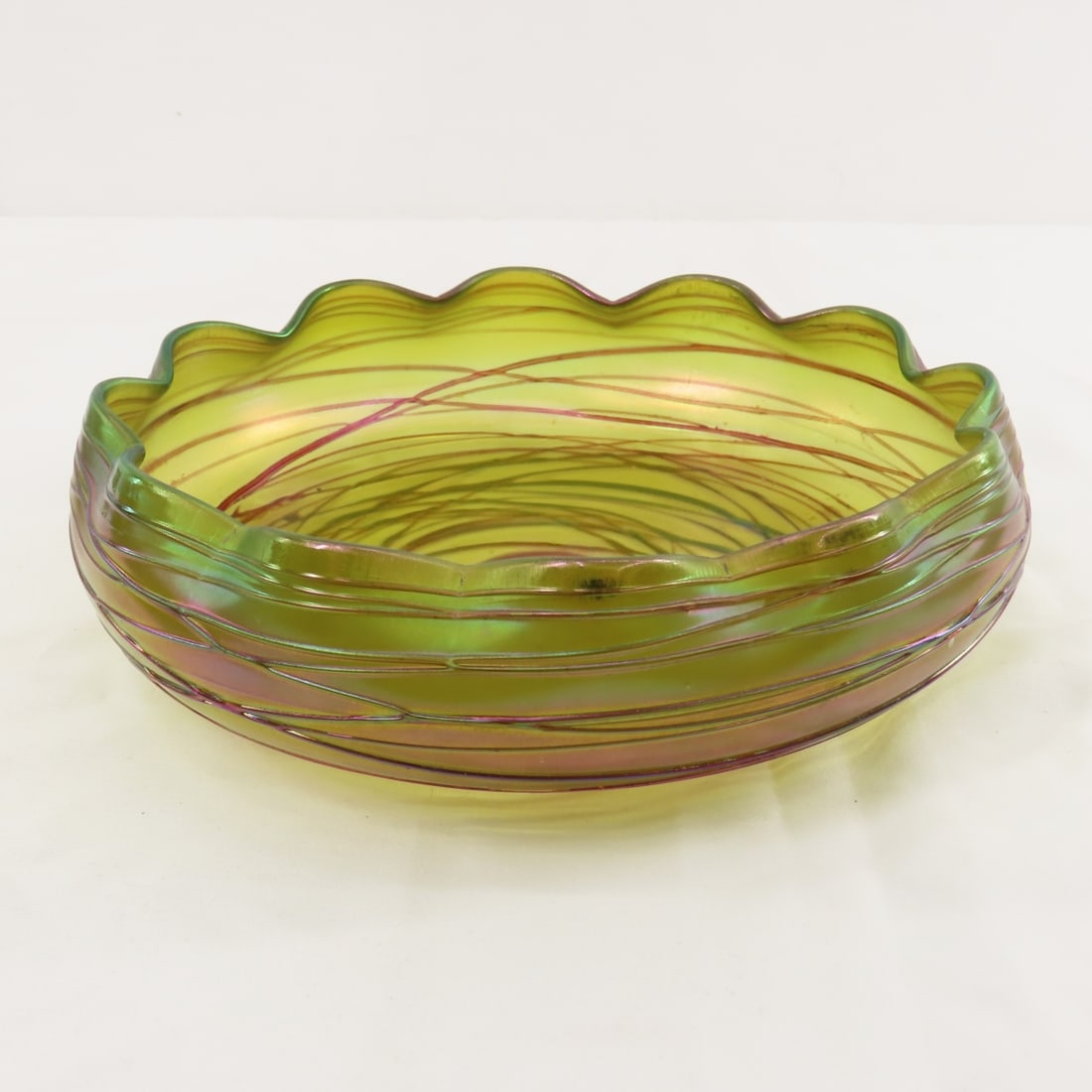 Art Nouveau Bohemian Austria Kralik Threaded bowl - 2