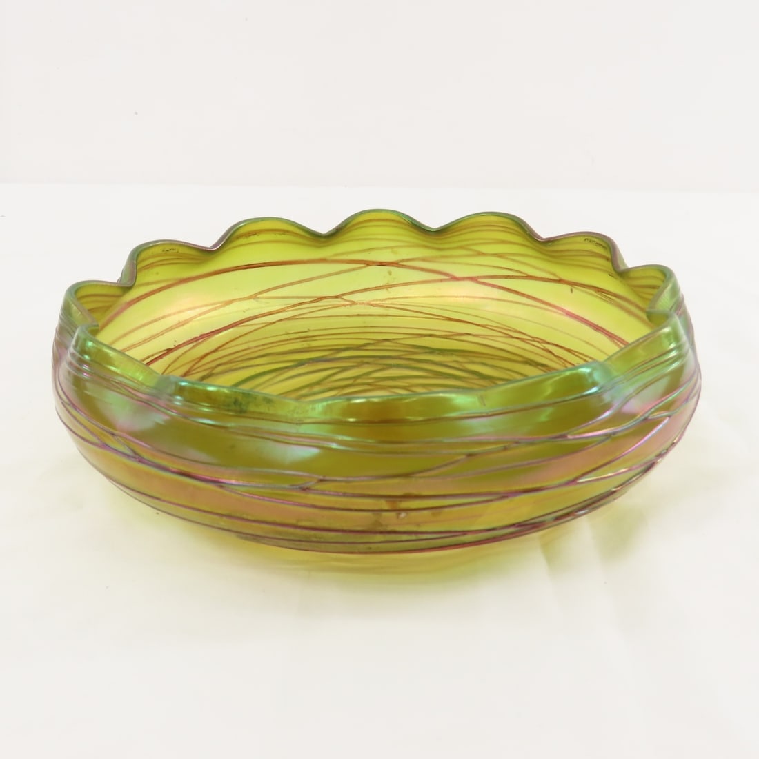 Art Nouveau Bohemian Austria Kralik Threaded bowl - 3