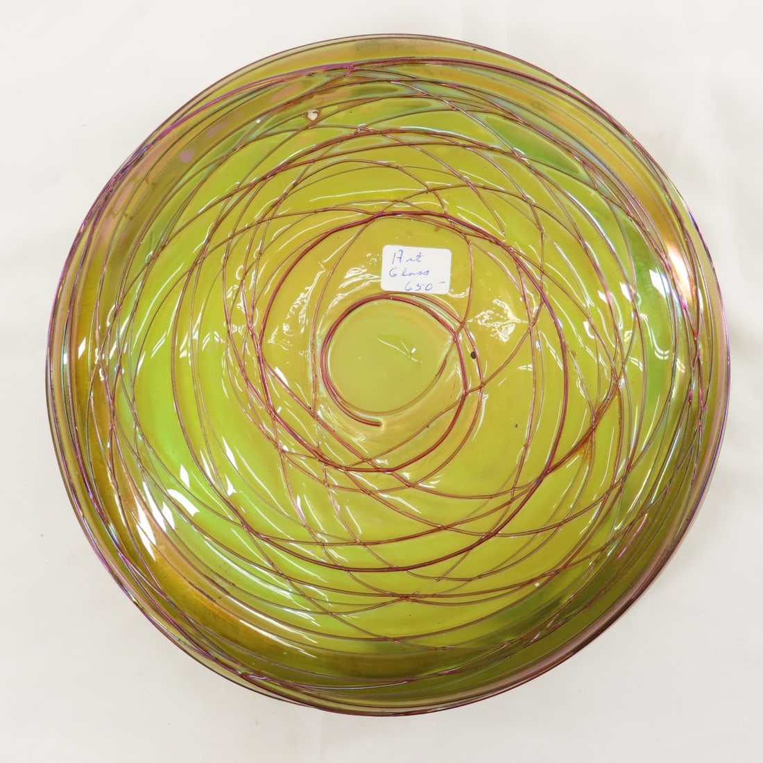 Art Nouveau Bohemian Austria Kralik Threaded bowl - 7