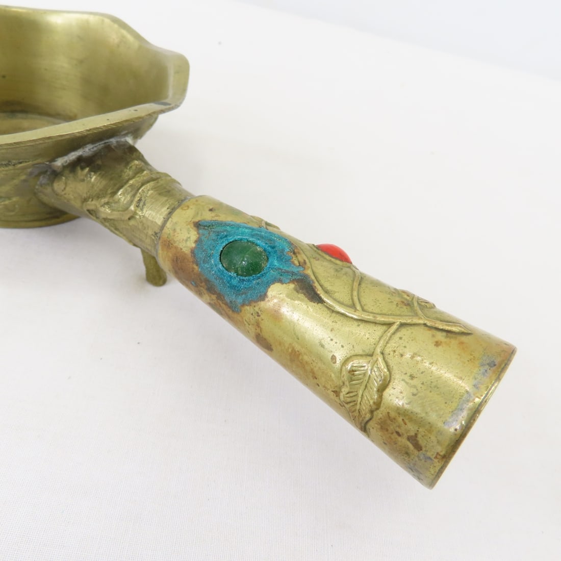 3 Brass Silk Iron Coal Pans Marked China - 4