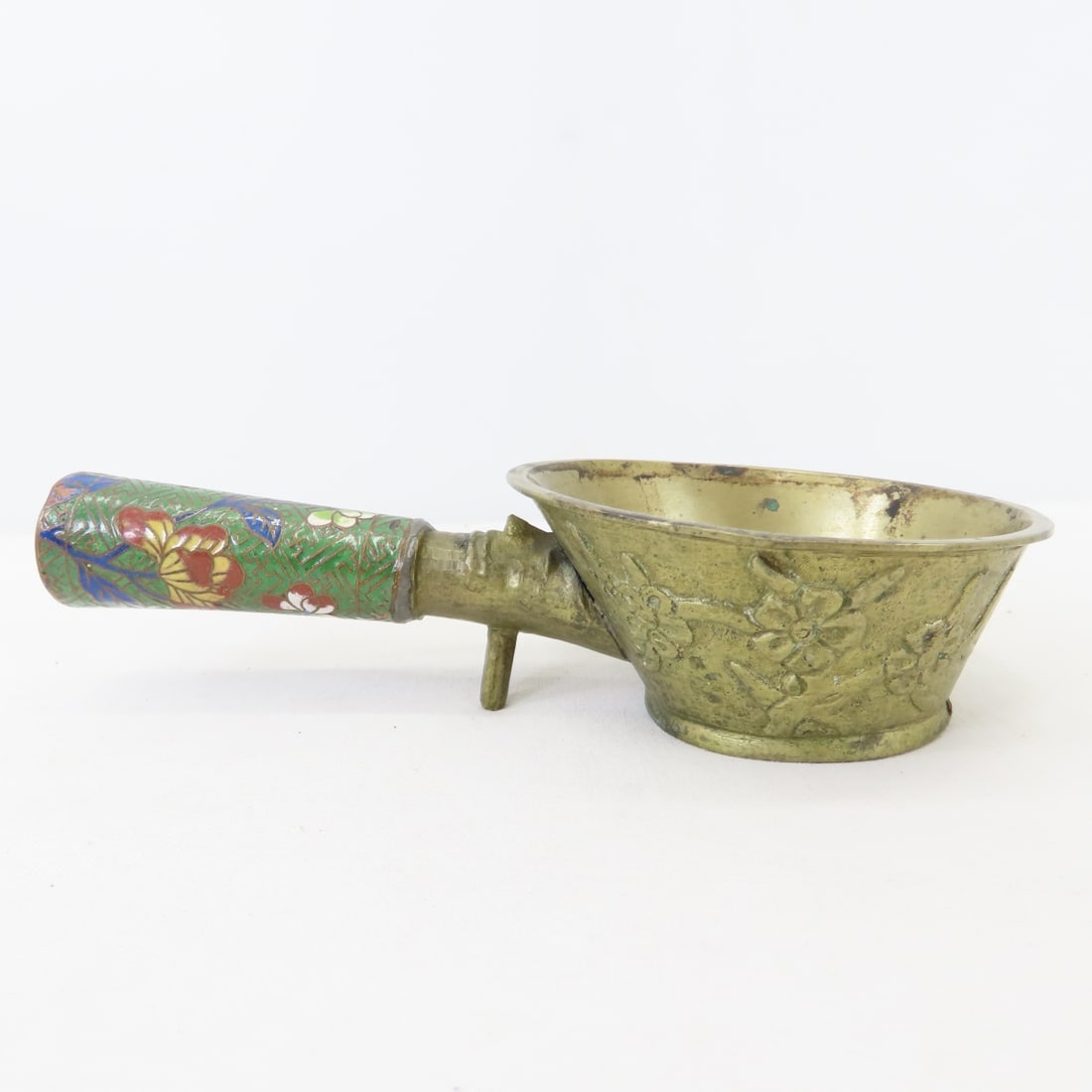 3 Brass Silk Iron Coal Pans Marked China - 6