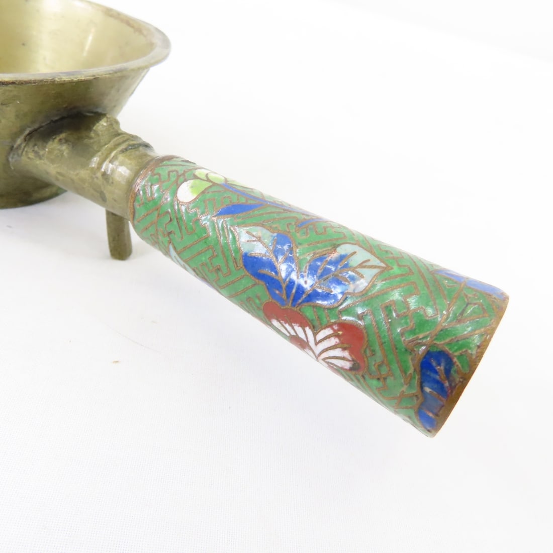 3 Brass Silk Iron Coal Pans Marked China - 8