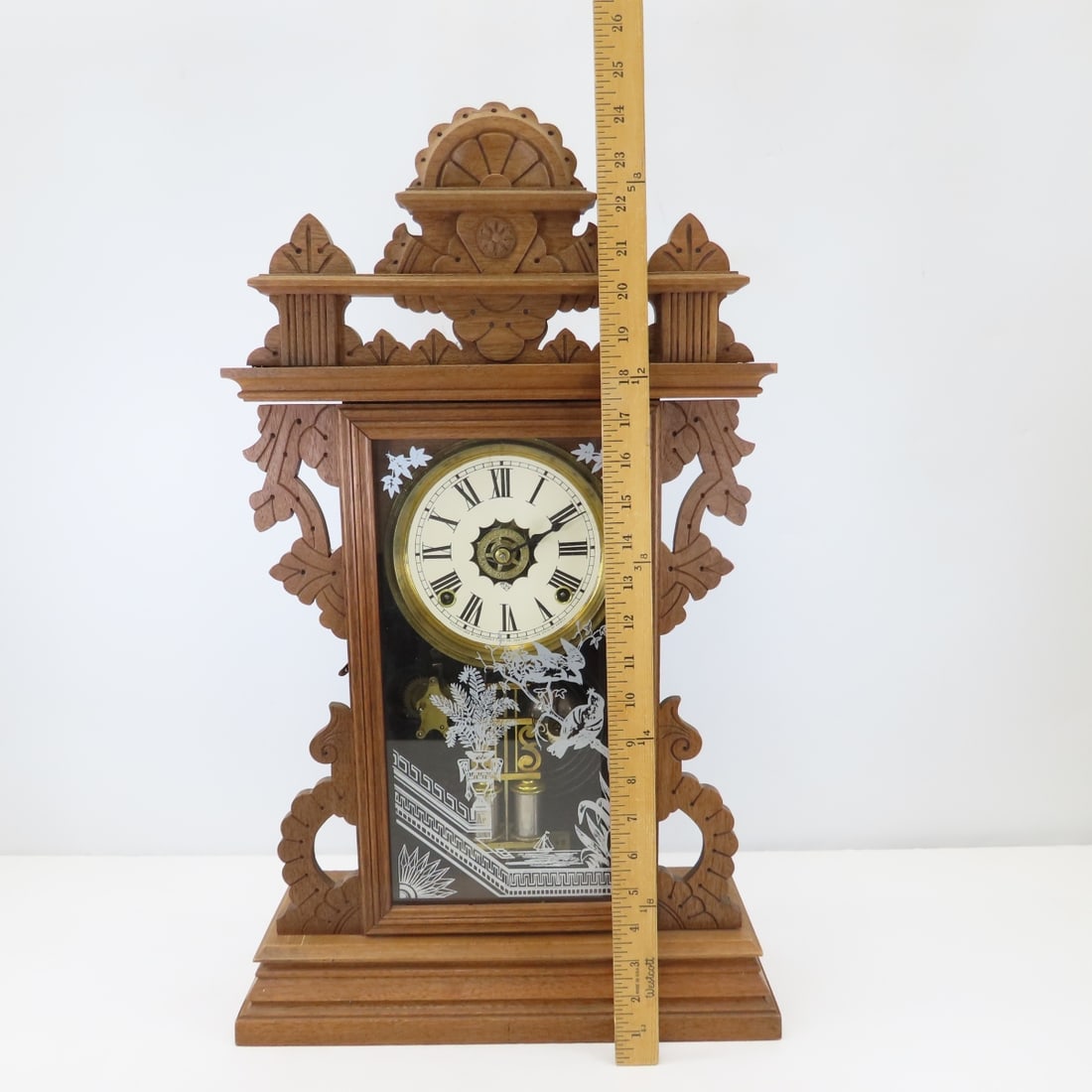 Anson Clock Co Gingerbread Mantle Clock - 10