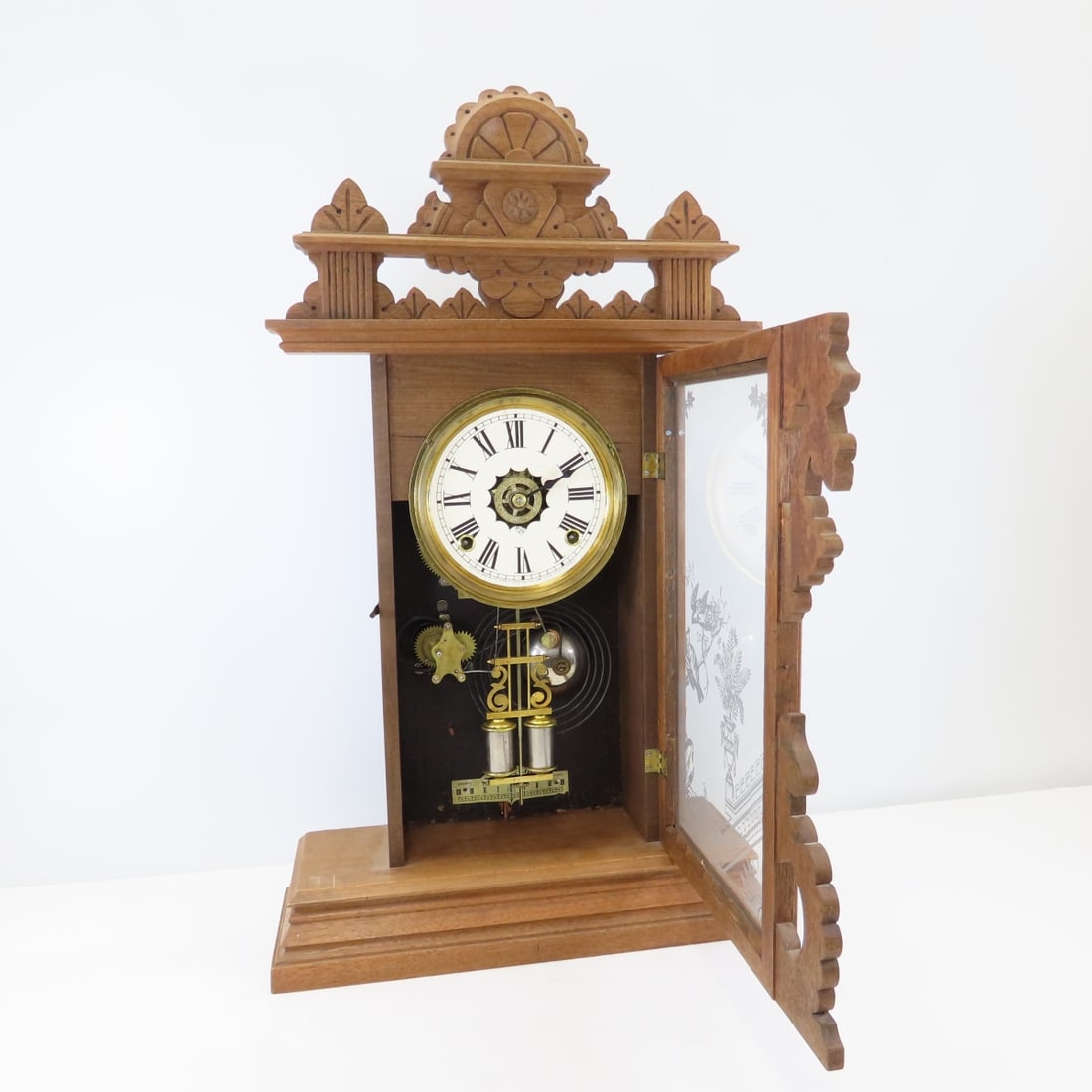 Anson Clock Co Gingerbread Mantle Clock - 2