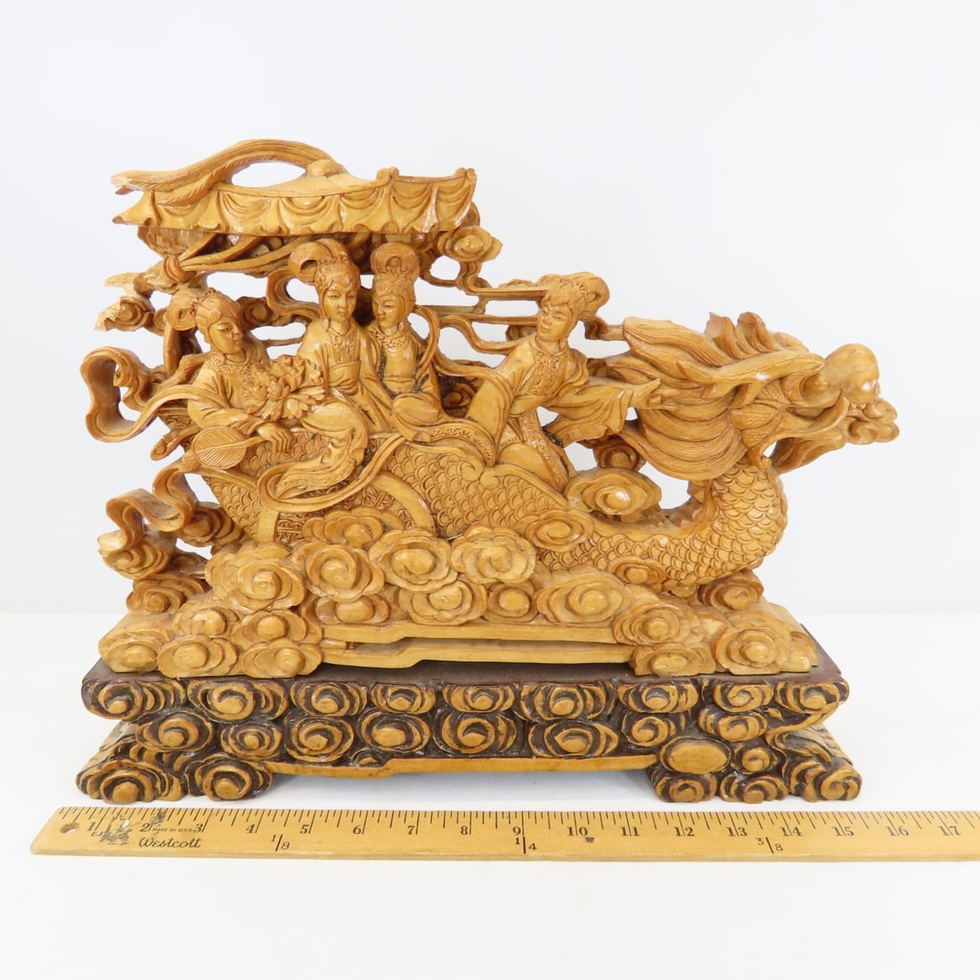 Chinese Stone Censer & Wood Carved Dragon - 10