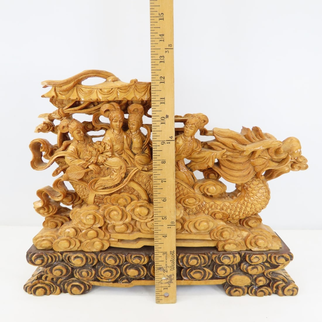 Chinese Stone Censer & Wood Carved Dragon - 11
