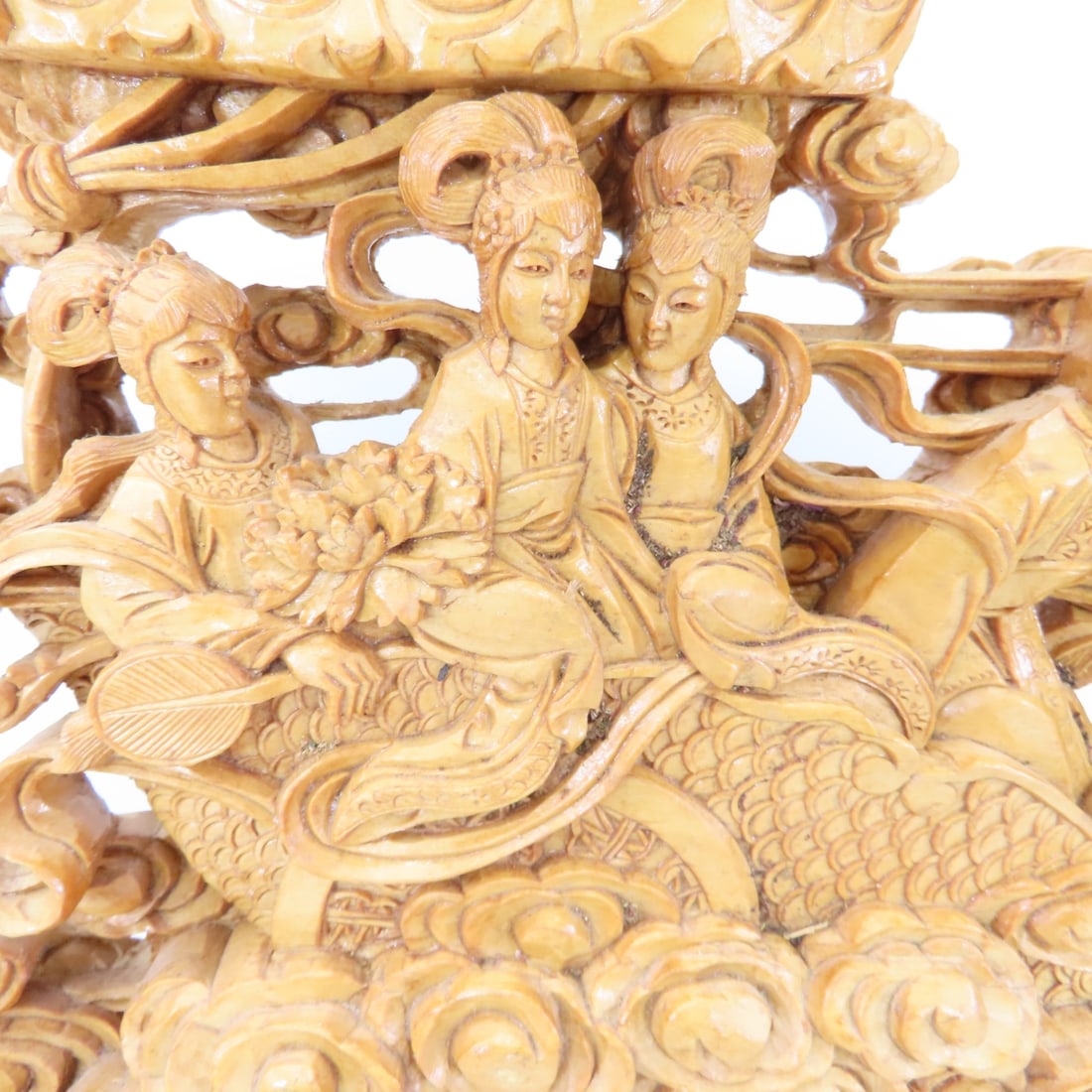 Chinese Stone Censer & Wood Carved Dragon - 3