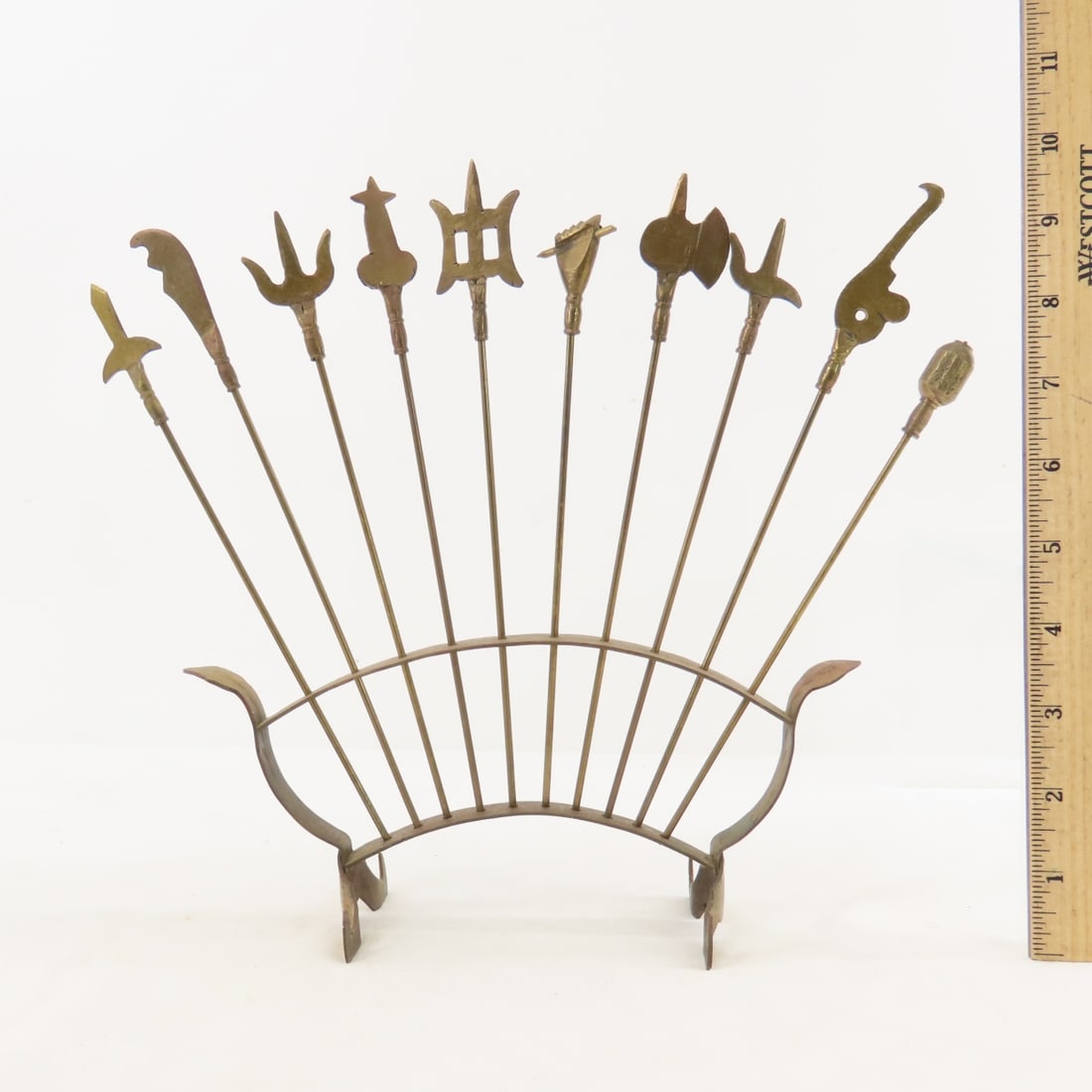 Vintage Bourbon Decanter, Shish Kabob Weapon Set - 10