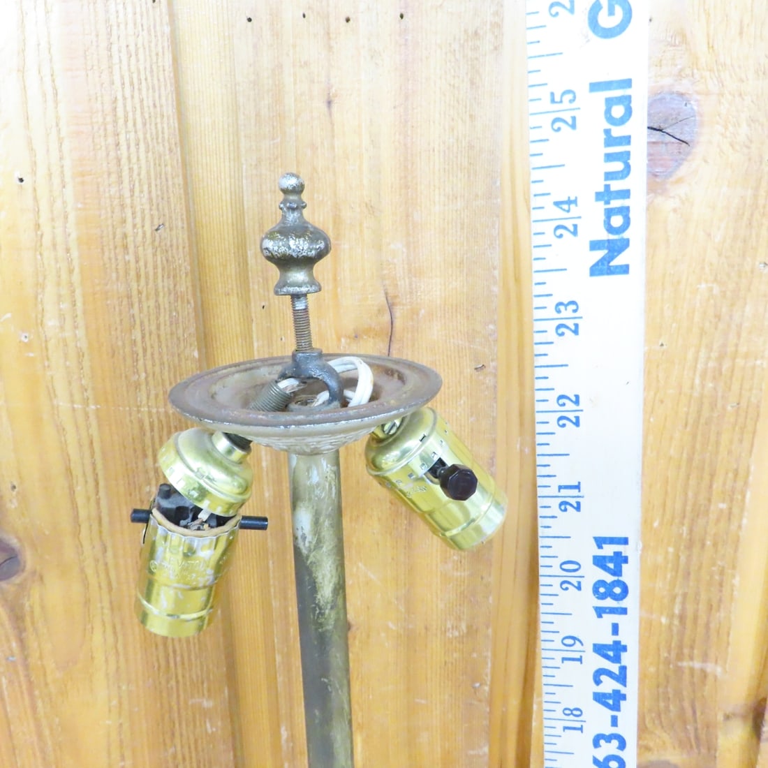 2 Antique Hubbard Style Cast Metal Lamps - 17