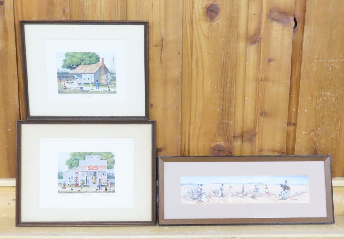 Gay Talbott & Jack Meyers Black Americana Prints: Gay Talbott & Jack Meyers Black Americana Prints - Jack Meyers "Wysteria In Bloom" 113/925 pencil signed, 15 x 12", "Country Store" 147/925 pencil signed 17 x 13", picking cotton scene by Gay