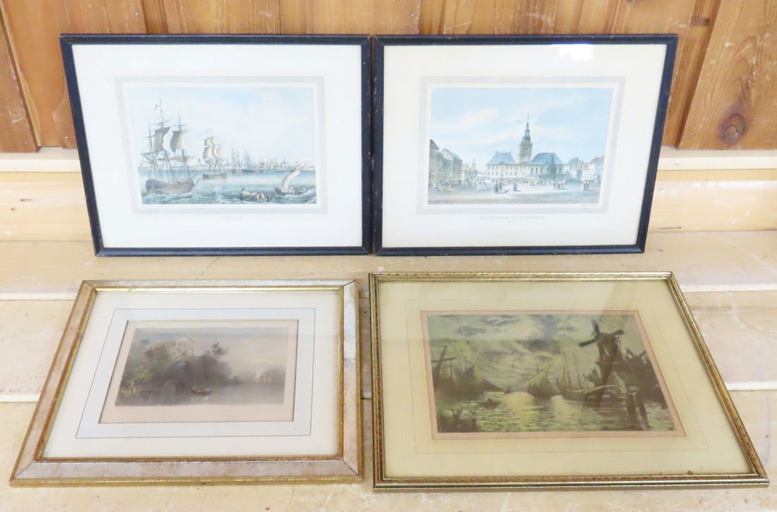 4 Vintage Framed European Etchings (1 of 20)