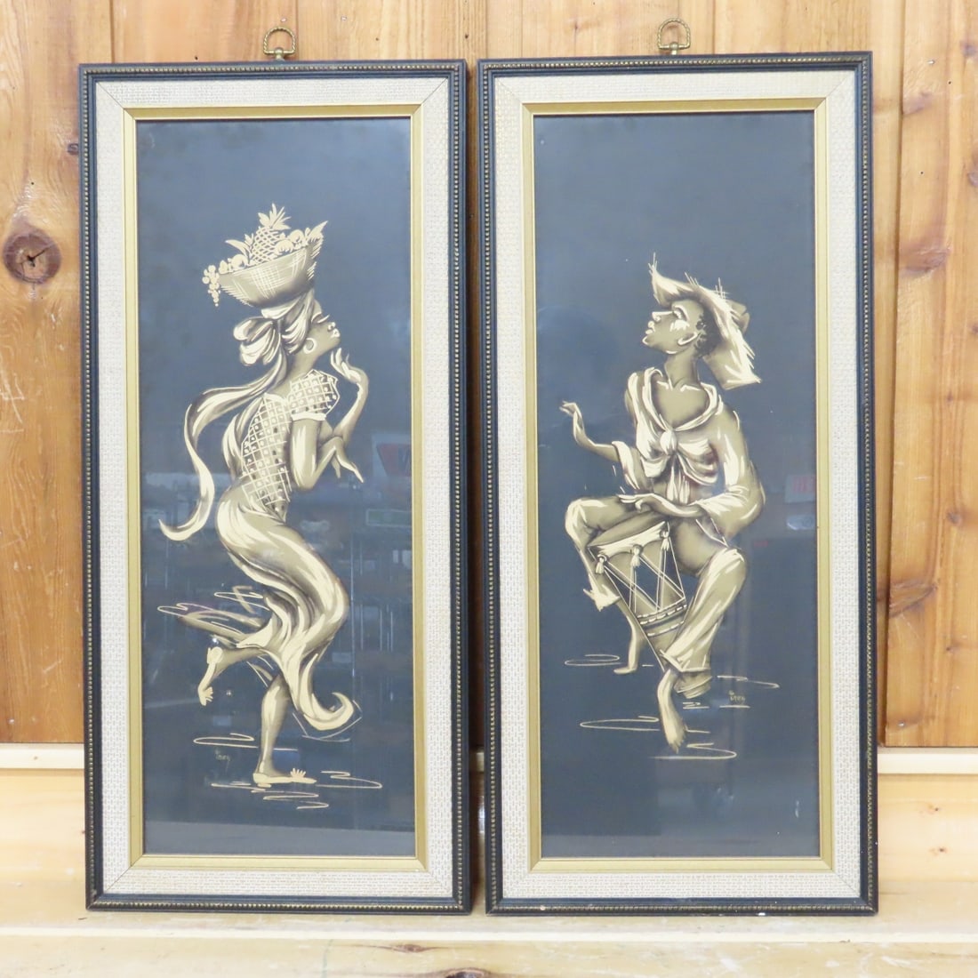1960's Framed Gouache Print Set by G Inez (1 of 14)
