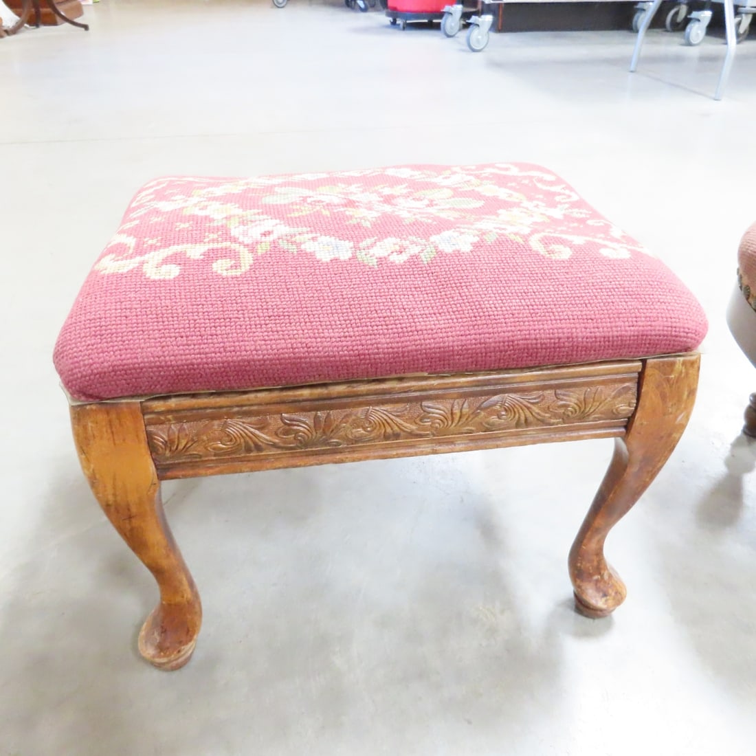 Needlepoint Foot Stools, Rug & More - 2