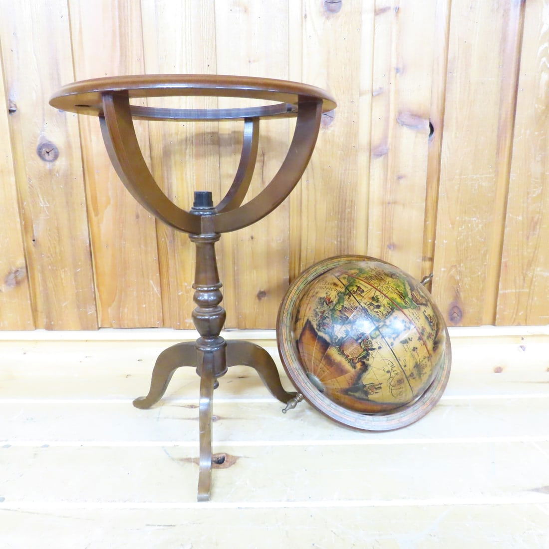 Vintage Italian Standing Old World Floor Globe - 10