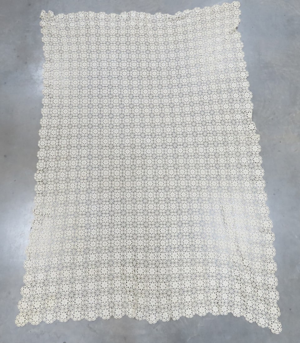 3 Antique Hand Crocheted Bed Spreads - 2