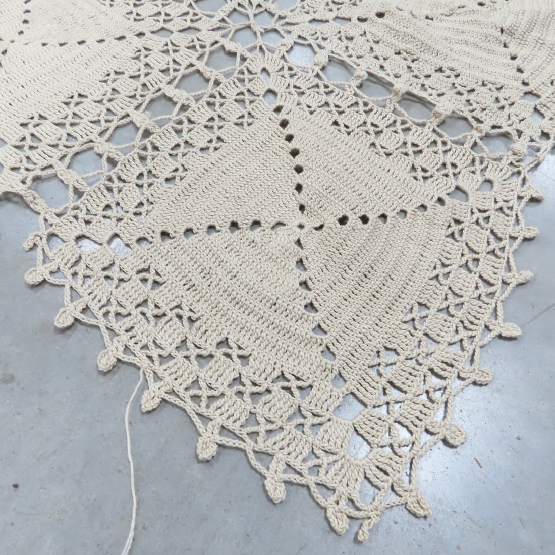 3 Antique Hand Crocheted Bed Spreads - 6