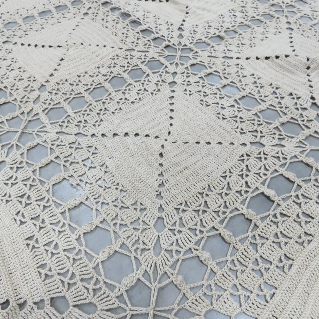 3 Antique Hand Crocheted Bed Spreads - 7