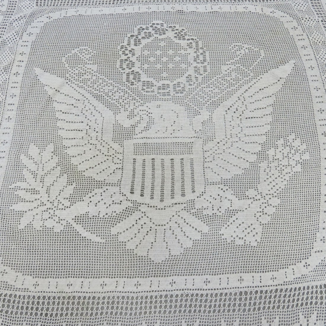 Hand Crocheted Eagle & Other Bedspread - 8