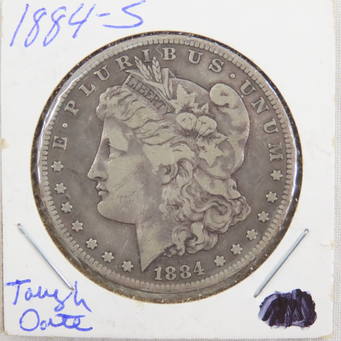 1884 S Morgan Silver Dollar: 1884 S Morgan Silver Dollar - Lot Size 3x3x3" 1 LB Photos are part of description. (Live Auctioneers only shows a max of 20 photos). Please ask questions and read terms & conditions before bidding.