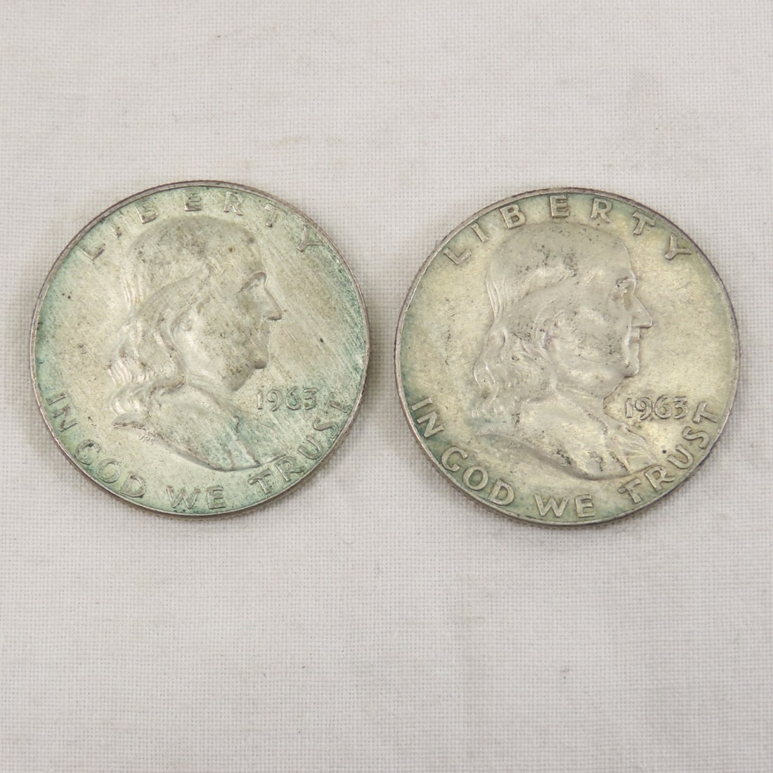 10 Franklin Silver Half Dollars - 10