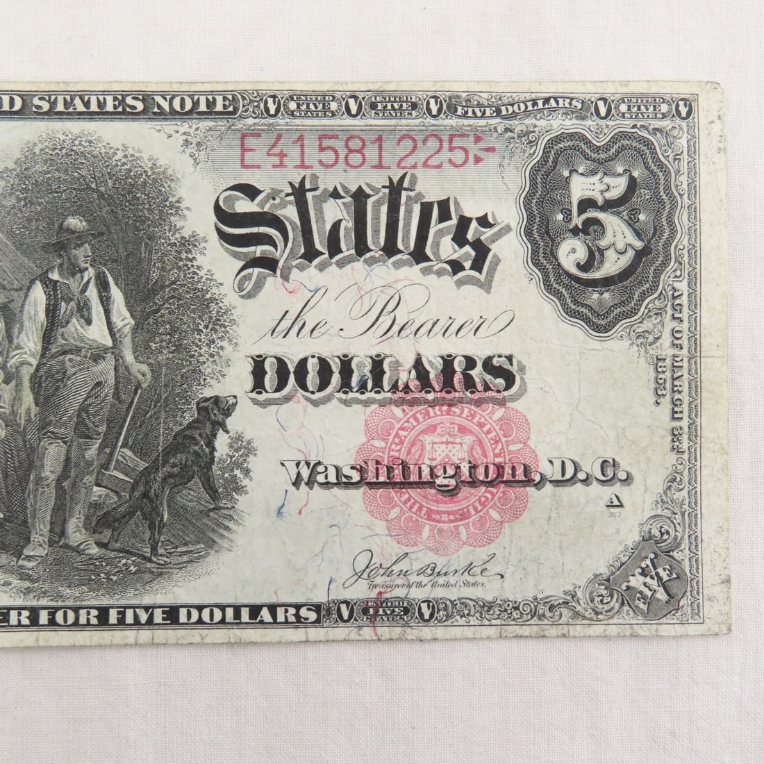 1907 $5 Woodchopper Note - 3