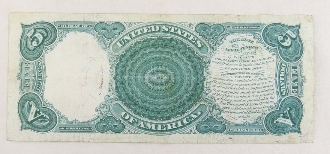 1907 $5 Woodchopper Note - 4