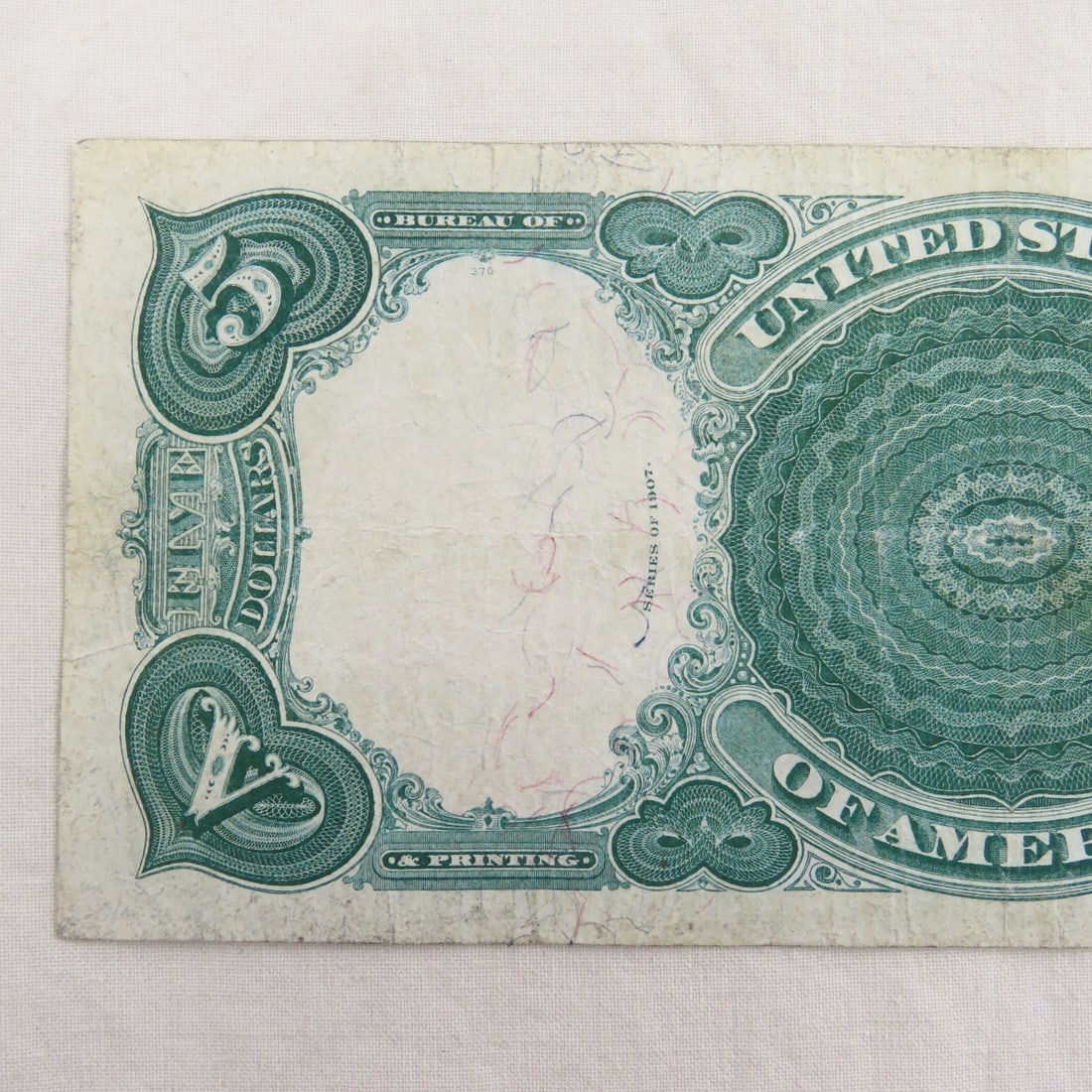 1907 $5 Woodchopper Note - 5