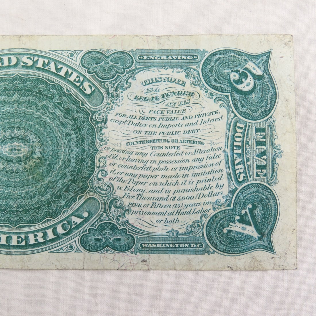 1907 $5 Woodchopper Note - 6