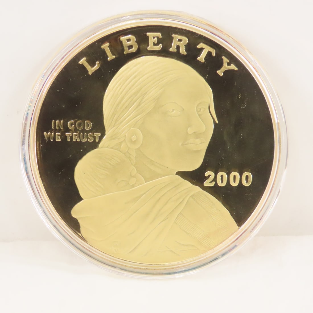 2000 Gold Layered 4oz .999 Silver Sacagawea Round - 2