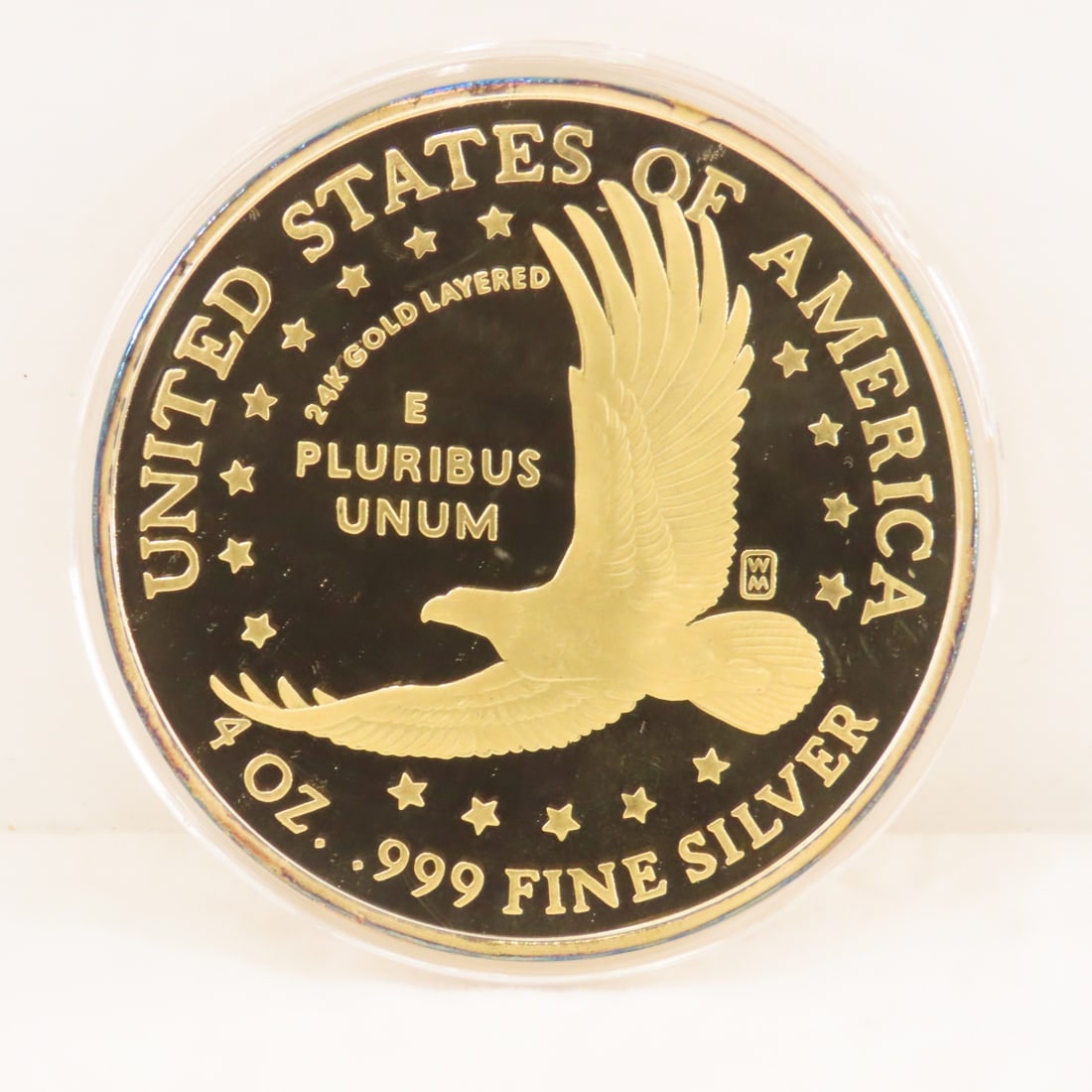2000 Gold Layered 4oz .999 Silver Sacagawea Round - 3