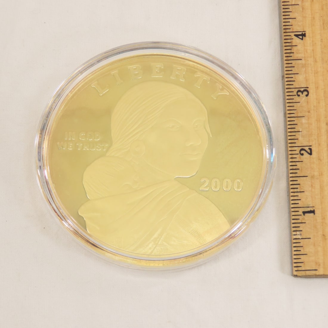 2000 Gold Layered 4oz .999 Silver Sacagawea Round - 4