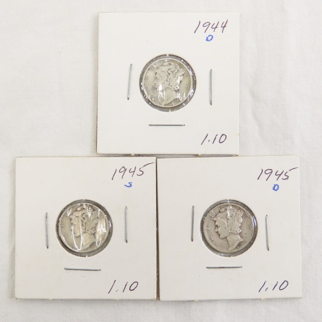 39 Mercury Silver Dimes, carded & loose - 6