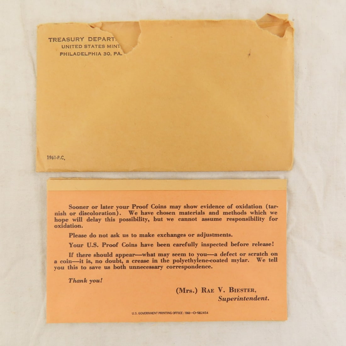 1961 US Silver Proof Set in Envelope - 13