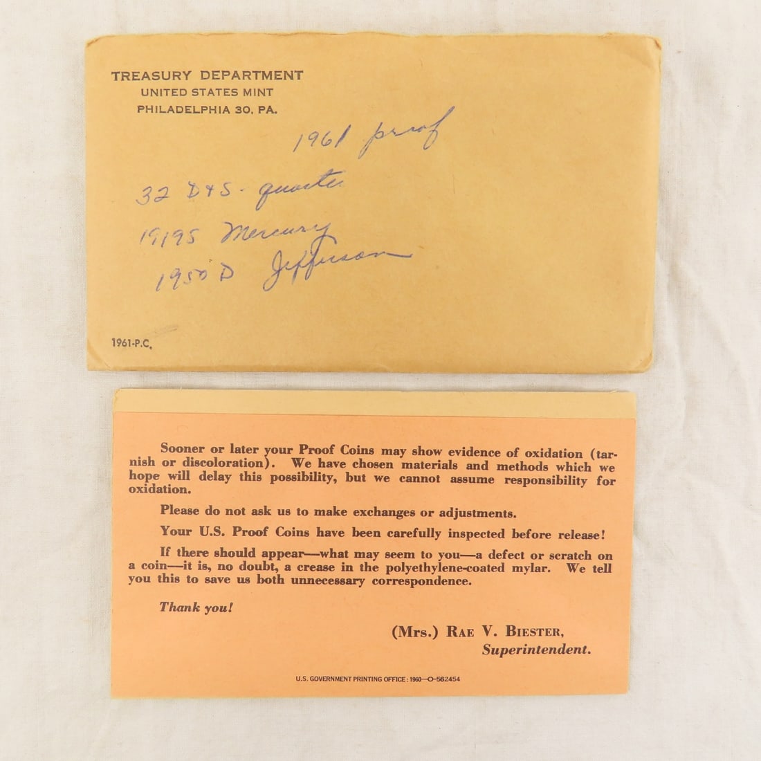 1961 US Silver Proof Set in Envelope - 13